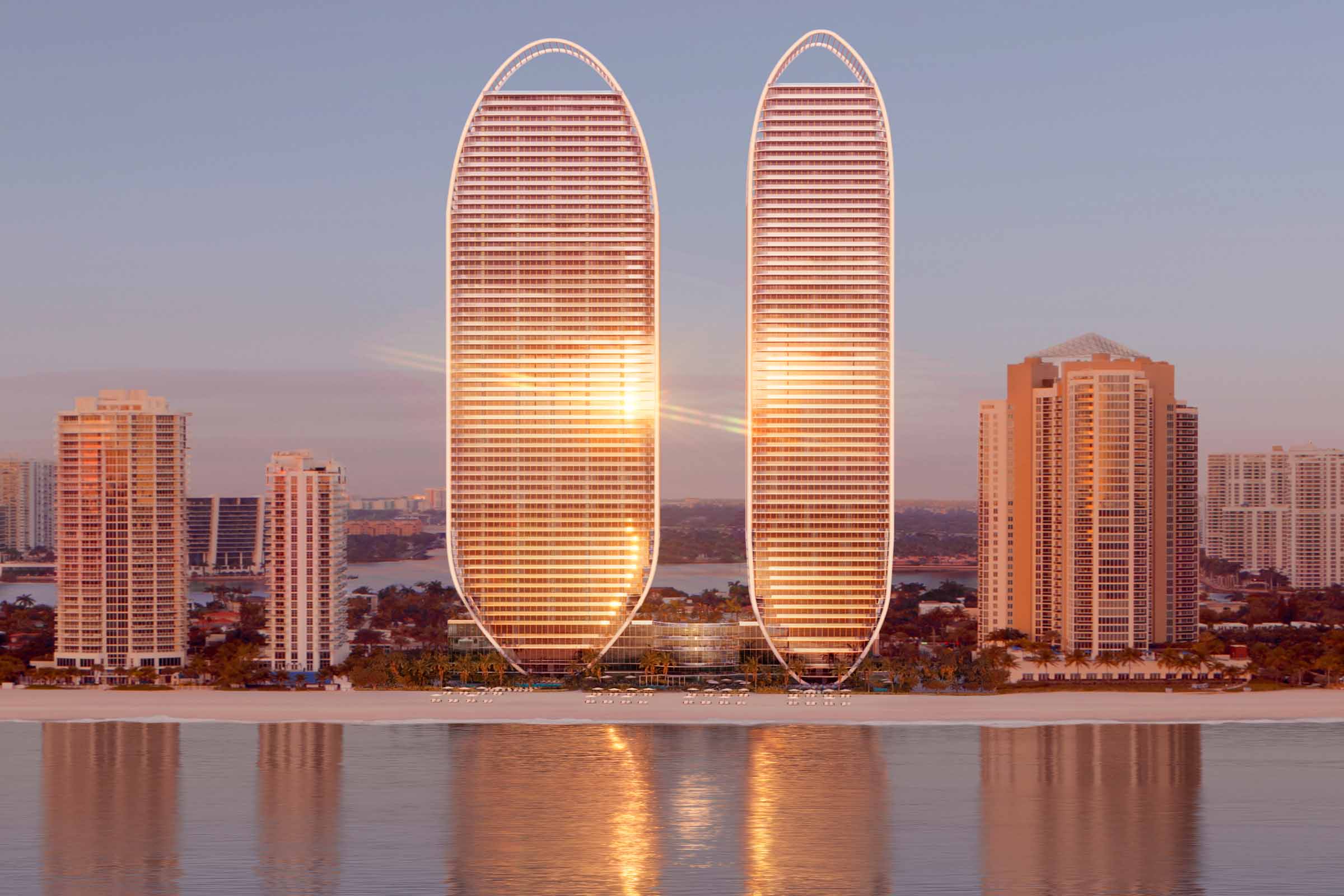 rendering of st regis sunny isles towers